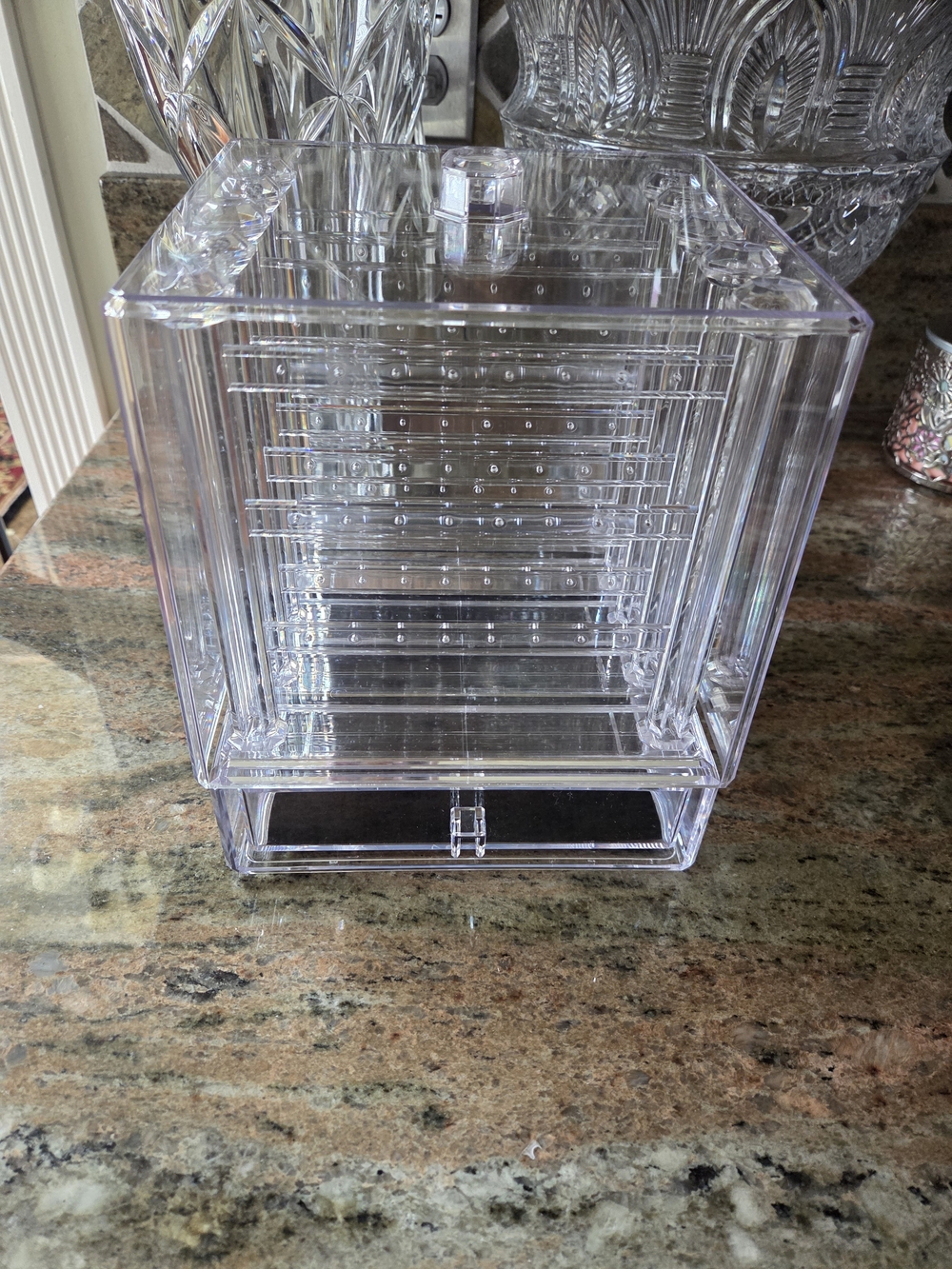 Clear Acrylic Earring Organizer With Drawer On Bottom